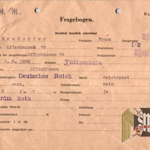 Questionnaire forms (military registration?)