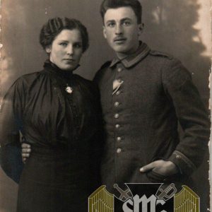 WW1 Postcard Medal ribbons in wear