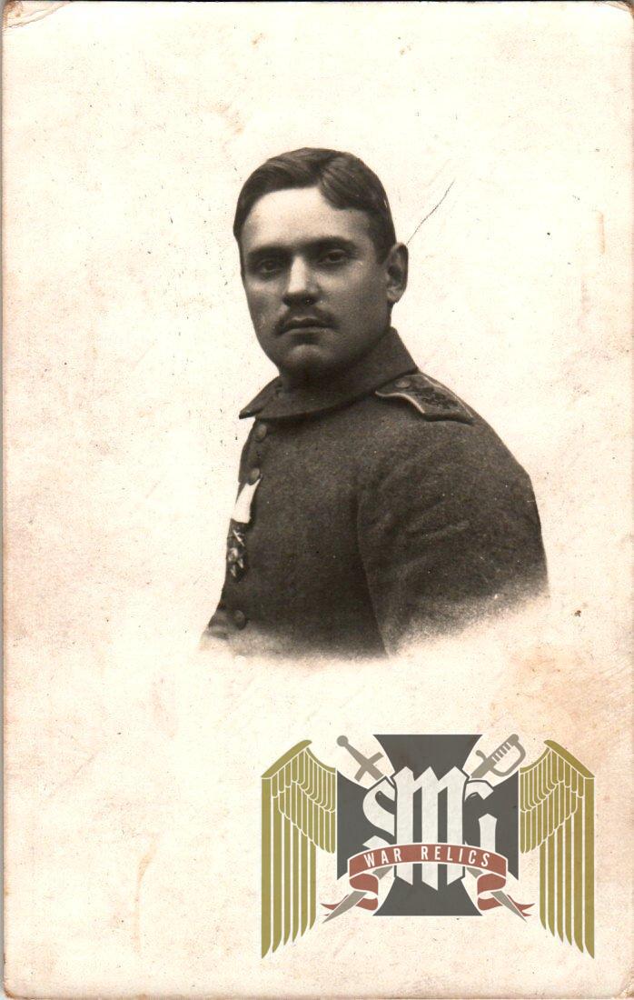 WW1 Postcard Merit Cross In Wear