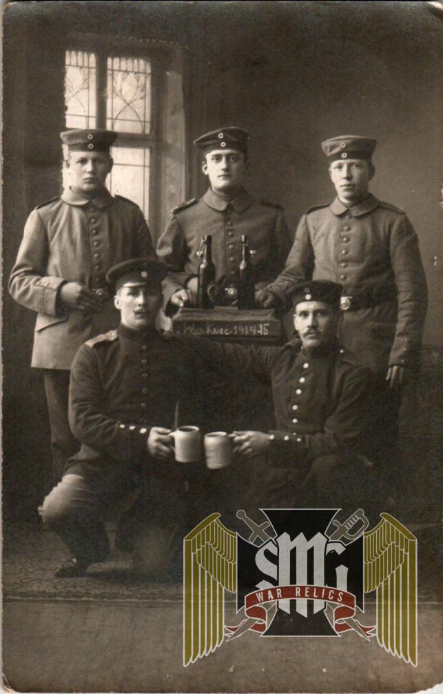 WW1 Postcard Drinking Beers