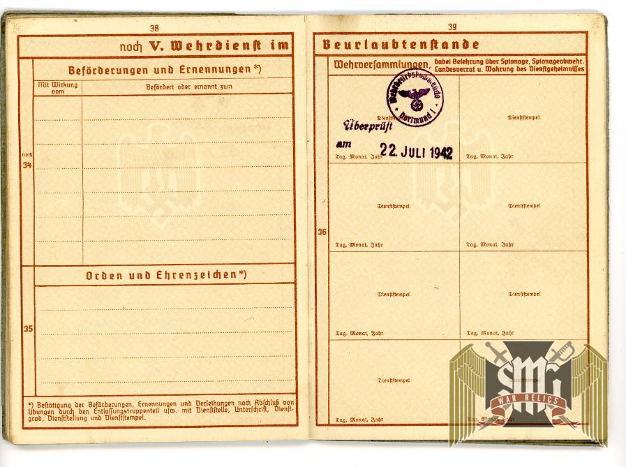 Wehrpass Hans Kirchhoff