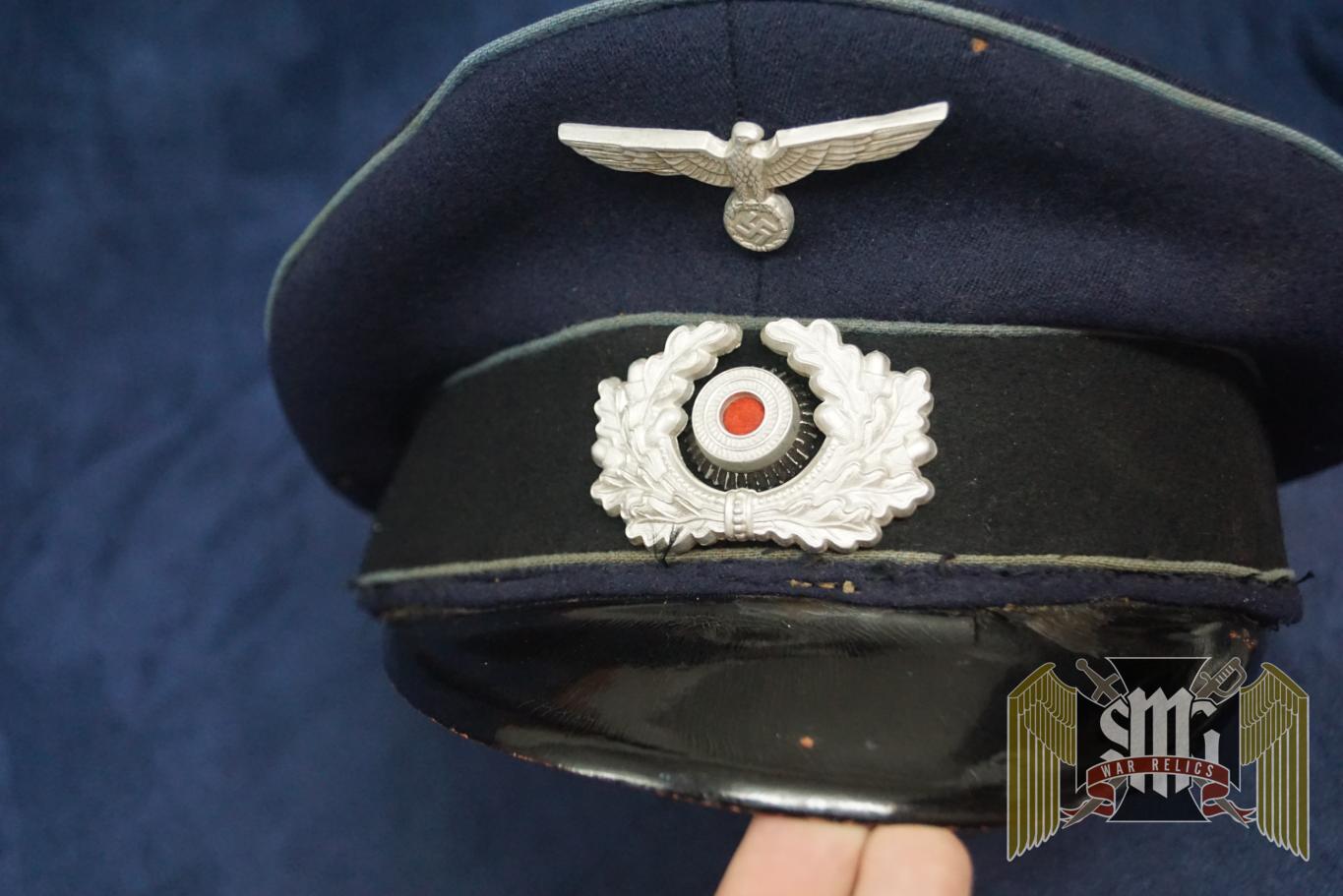 bahnschutzpolizei visor Pre War with incorrect Insignia