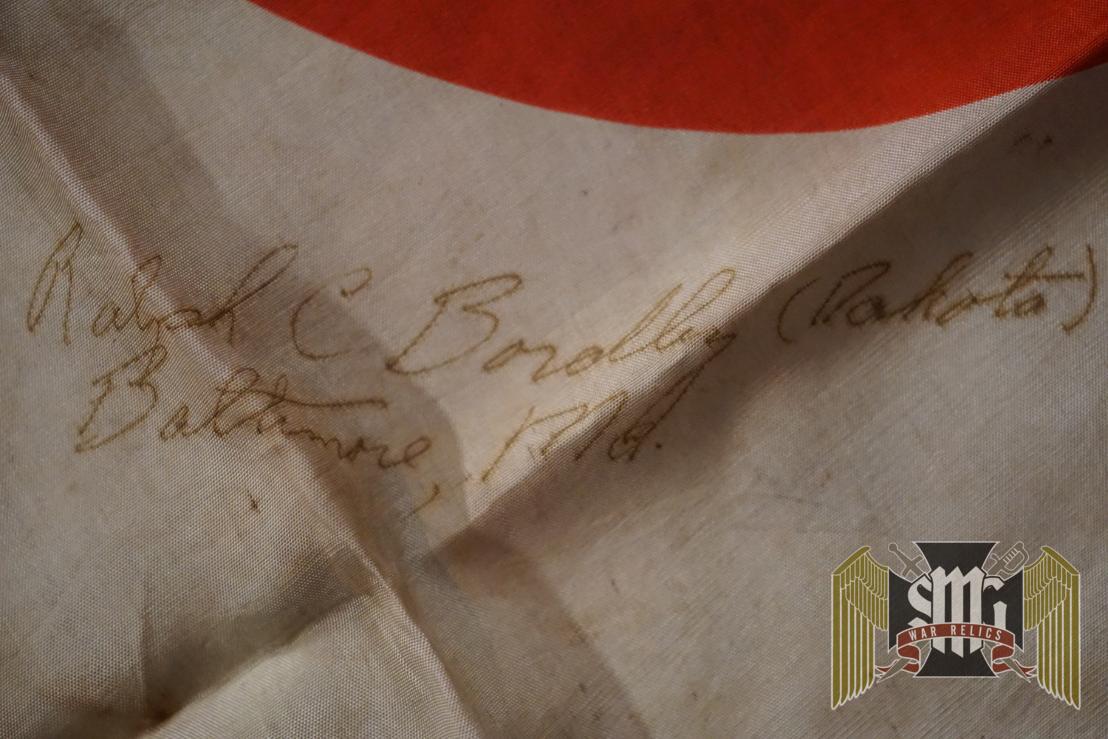 Japanese Good Luck Flag signed by American USAAF C-47 Dakota Servicemen
