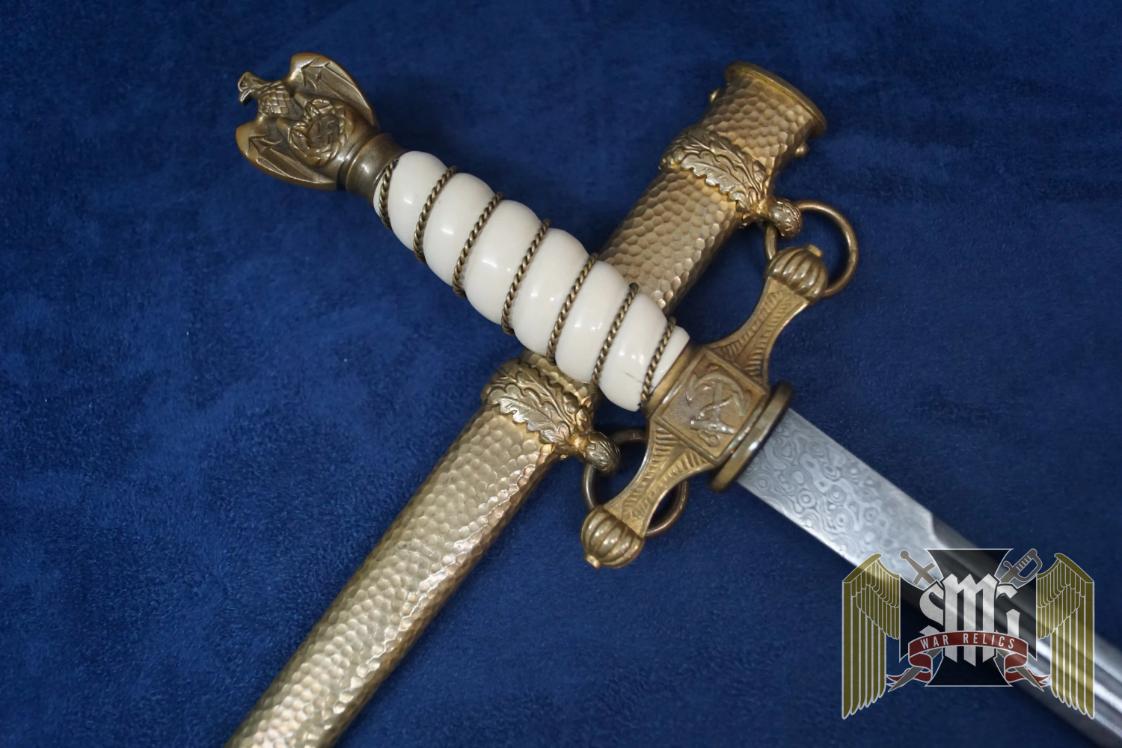 Deluxe Damascus and Ivory Navy Dagger
