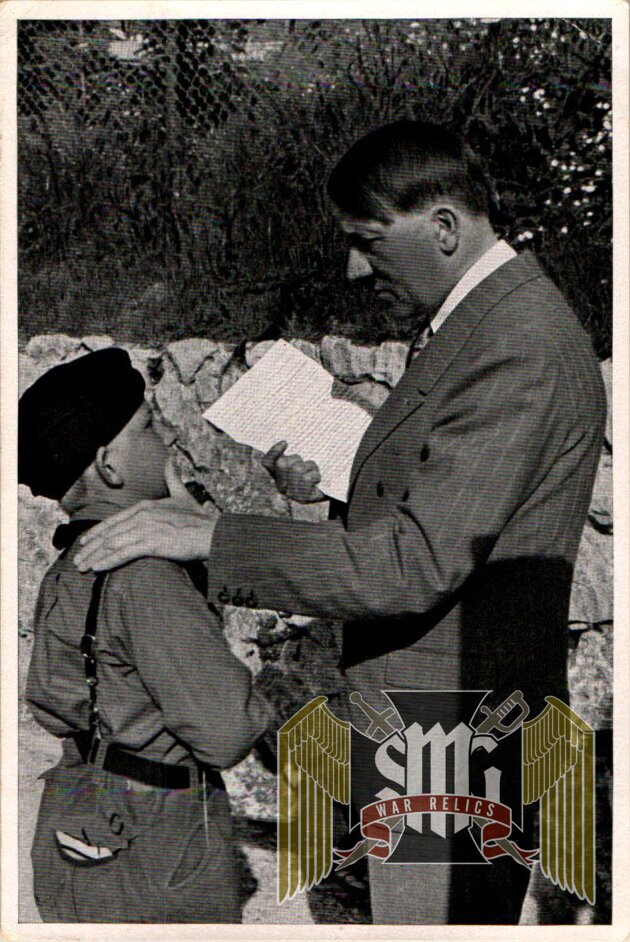 Adolf Hitler un used Cigarette Photo #50 Boy hands Hitler Letter From Sick mother