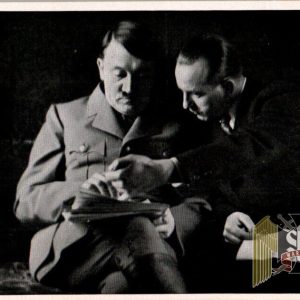 Adolf Hitler un used Cigarette Photo #71 press chief Dietrich and Hitler