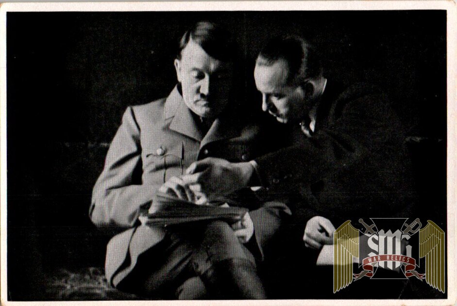 Adolf Hitler un used Cigarette Photo #71 press chief Dietrich and Hitler