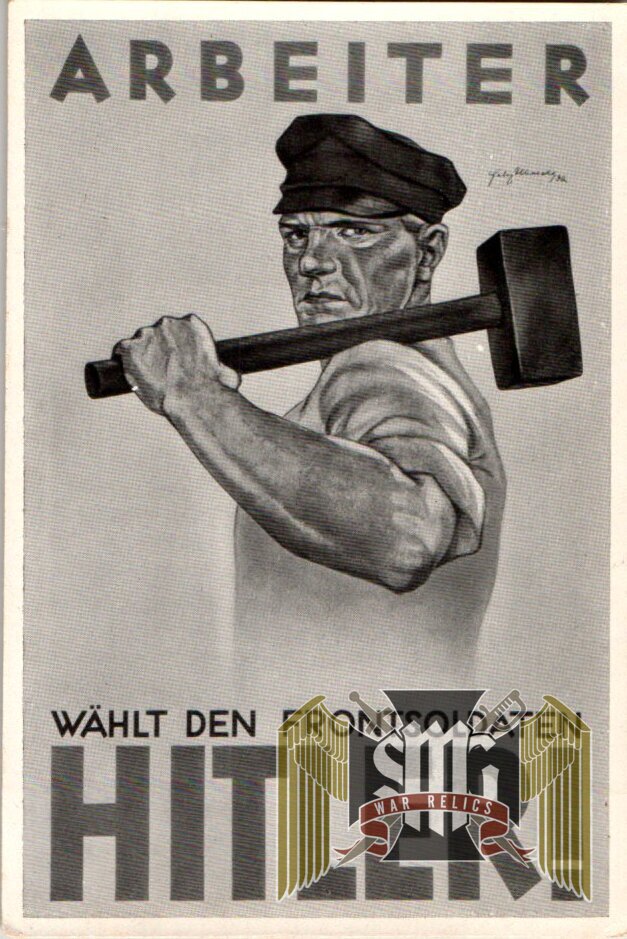 Germany Awake un used Cigarette Photo #102 Hitler Election Poster
