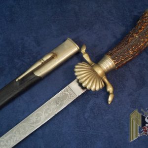 Imperial German WWI Hirschfänger Stag Handle Forestry Dress Cutlass