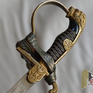 Triple Etched Presentation Lions head sword by Alcoso