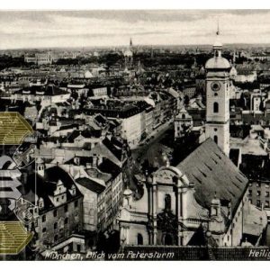 munchen blick vom petersturm postcard