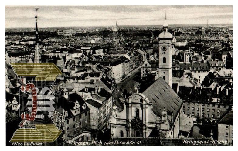 munchen blick vom petersturm postcard