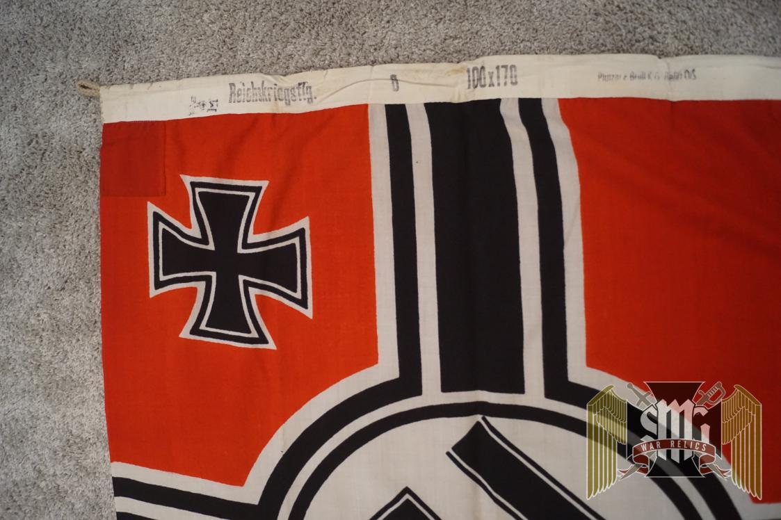 Kriegsflagge 100x170 KriegsMarine Stamped by Plutzar & Brull