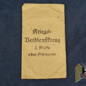 War Merit cross 2nd class without swords issue packet