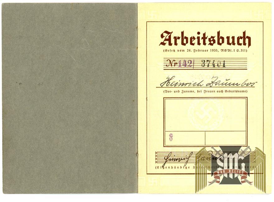Second Type Arbeitsbuch for Munitions Worker