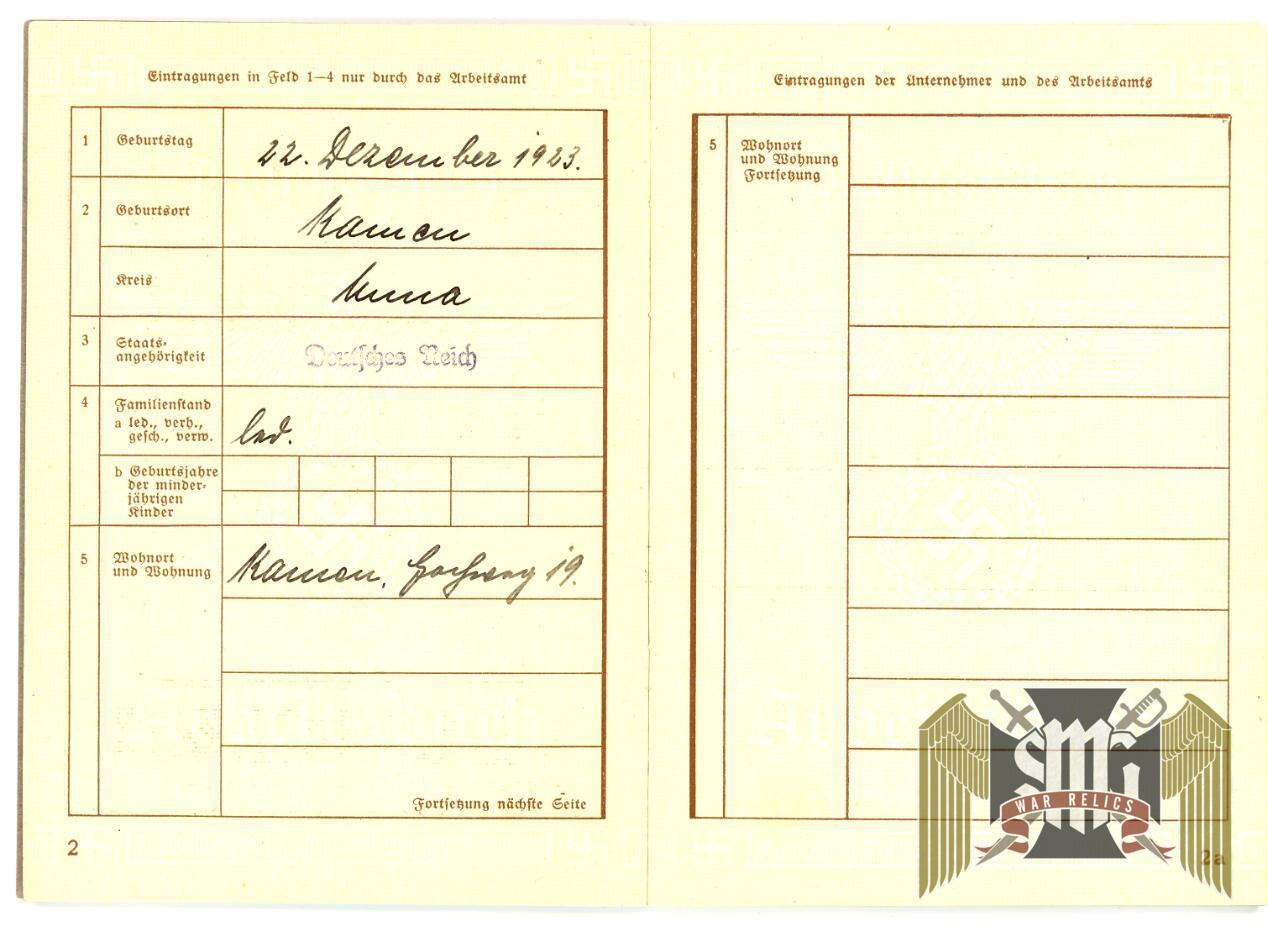 Second Type Arbeitsbuch for "Henkel"