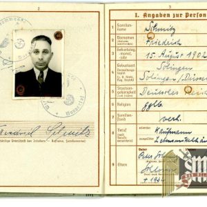 Wehrpass "Friedrich Schmilz" Reservist