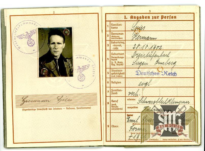 Wehrpass "Hermann" Reservist
