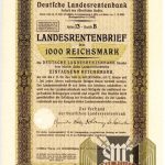 Landesrentenbrief 1939 3 pc set 100, 500, 1,000 Reichsmarks