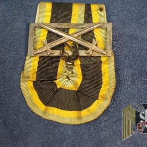 Parade Mounted ribbon and Sword Device for Grand Duchy General Honor Medal in Silver