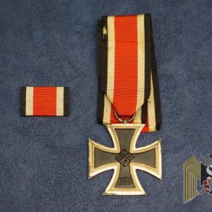 Iron cross 2nd Class Marked 113 Hermann Aurich with ribbon bar