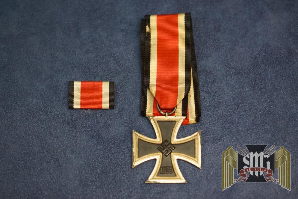 Iron cross 2nd Class Marked 113 Hermann Aurich with ribbon bar