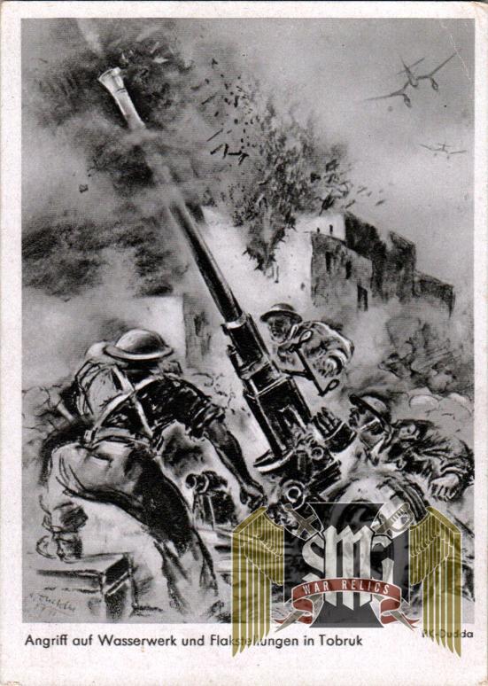 British Flak Crew at Tobruk German Postcard