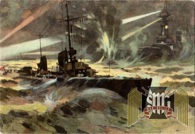 NSKOV Torpedoboot Nachtangriff auf ein englisches Schlachtschiff Postcard