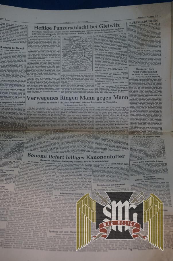 Rheinische Landeszeitung Newspaper Jan 1945