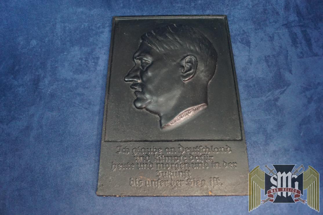 Cast Iron Hitler Plaque