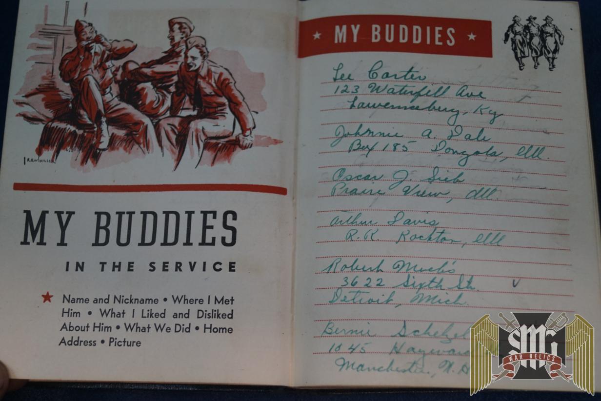 My Life in The Service book with entries from Engineer Private