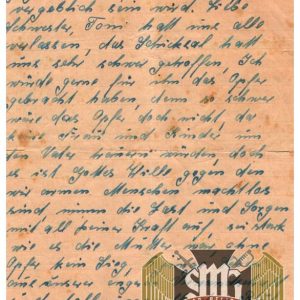 SMGO-0696 Front Line Letters from KIA German Anton Geus (possibly)