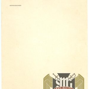 Adolf Hitler Berlin Chancellery Stationary