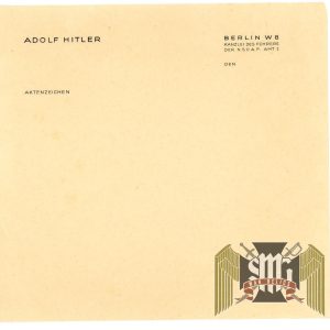 Adolf Hitler Berlin Chancellery Stationary Short sheet