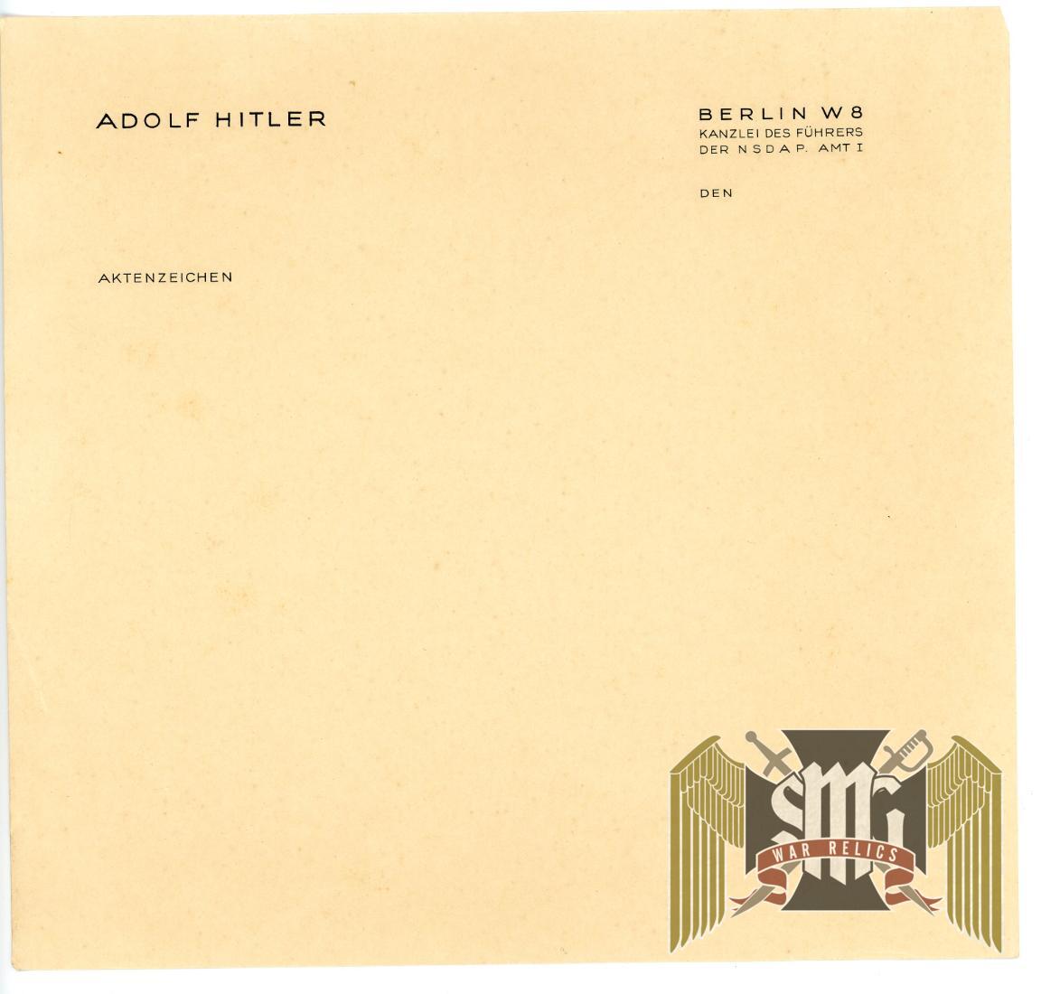 Adolf Hitler Berlin Chancellery Stationary Short sheet