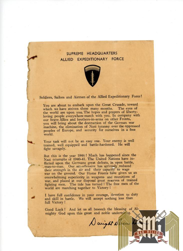D+1 Memo, Eisenhower D day memo Plus others