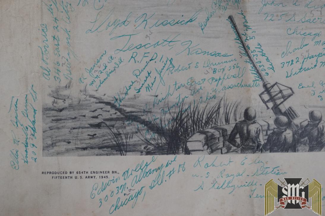 WW2 Engineers Print Of German Rozich Blackburn Tompkins Bridge Unit Signed