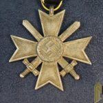 Late Period Zinc War Merit Cross w/swords by J.E. Hanner & Söhne
