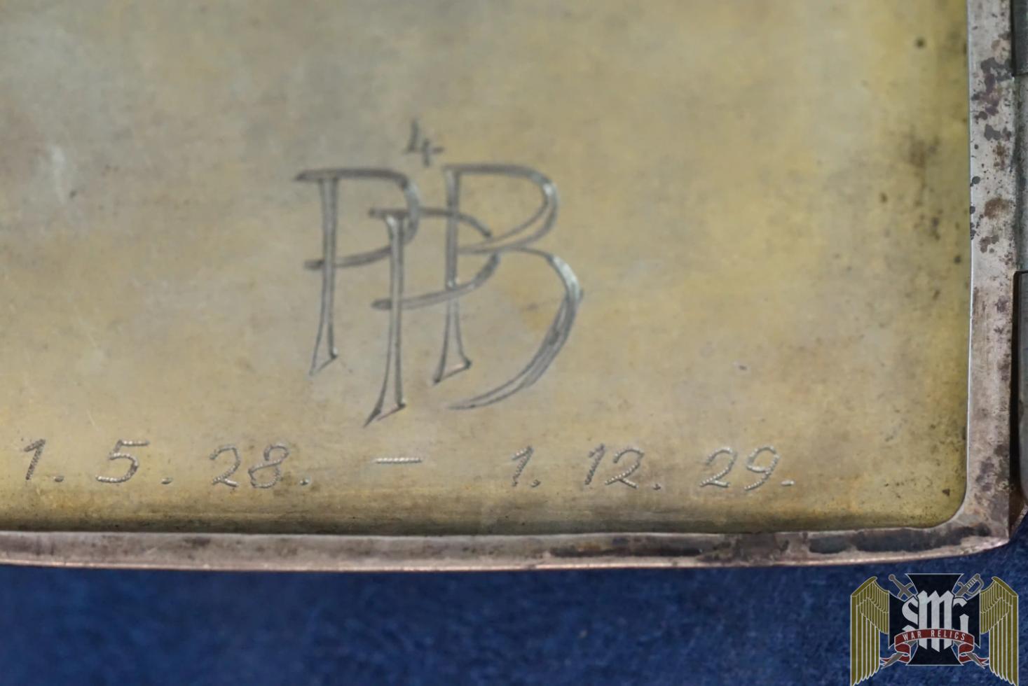 Silver Cigarette case gifted to Prussian Pioneer Officer