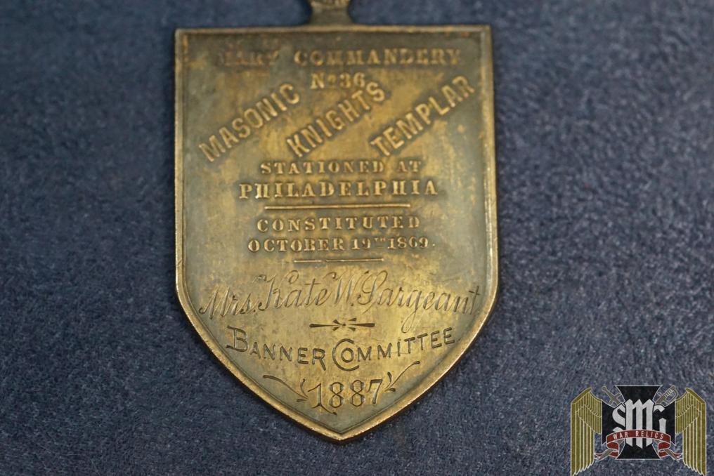 Masonic Mary Medal 1869 to 1876 1887 Banner Committee