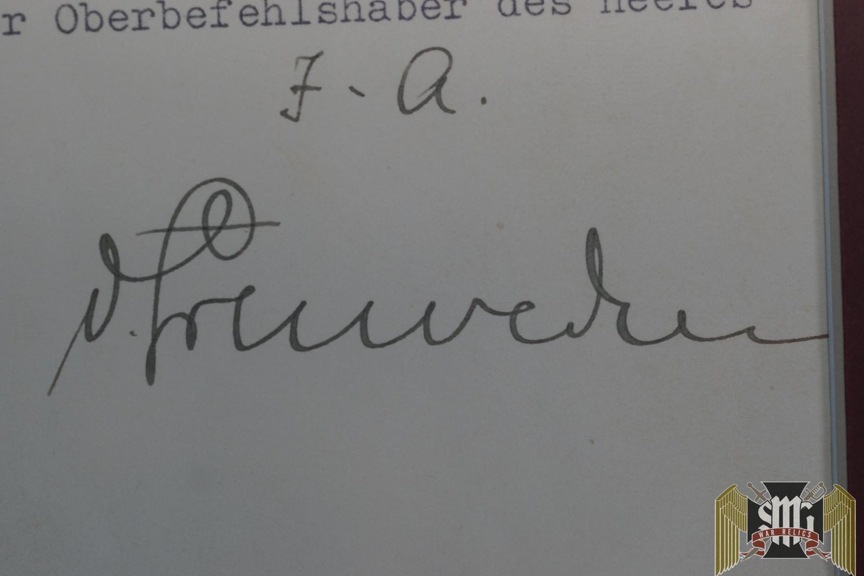 Promotion Document with Authentic Hitler Signature
