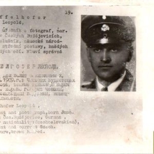 Czechoslovakian SS Gestapo (Sipo-SD) allied “wanted” Card Leopold Schaffelhofer