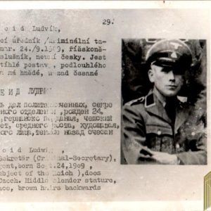 Czechoslovakian SS Gestapo (Sipo-SD) allied “wanted” Card Lugwig Weid