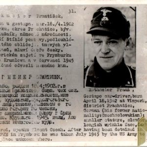 Czechoslovakian SS Gestapo (Sipo-SD) allied “wanted” Franz Rothmeier