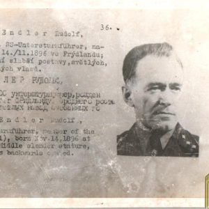 Czechoslovakian SS Gestapo (Sipo-SD) allied “wanted” Dr. Endler, Rudolf
