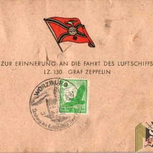 1939 Postcard commemorating LZ 130 Zeppelin Wurzburg Stamped