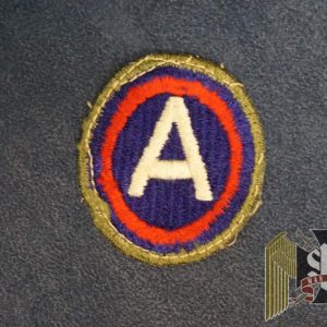 US 3rd army insignia WW2 era green border uniform removed