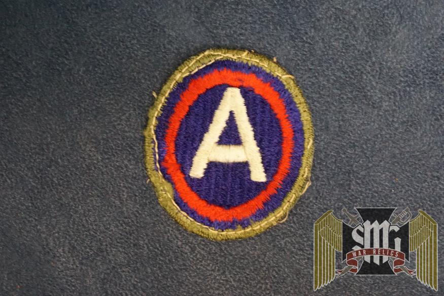 US 3rd army insignia WW2 era green border uniform removed