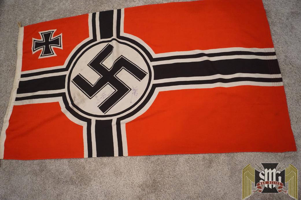 Vet signed Kriegsflagge 100x170 Marine stamped