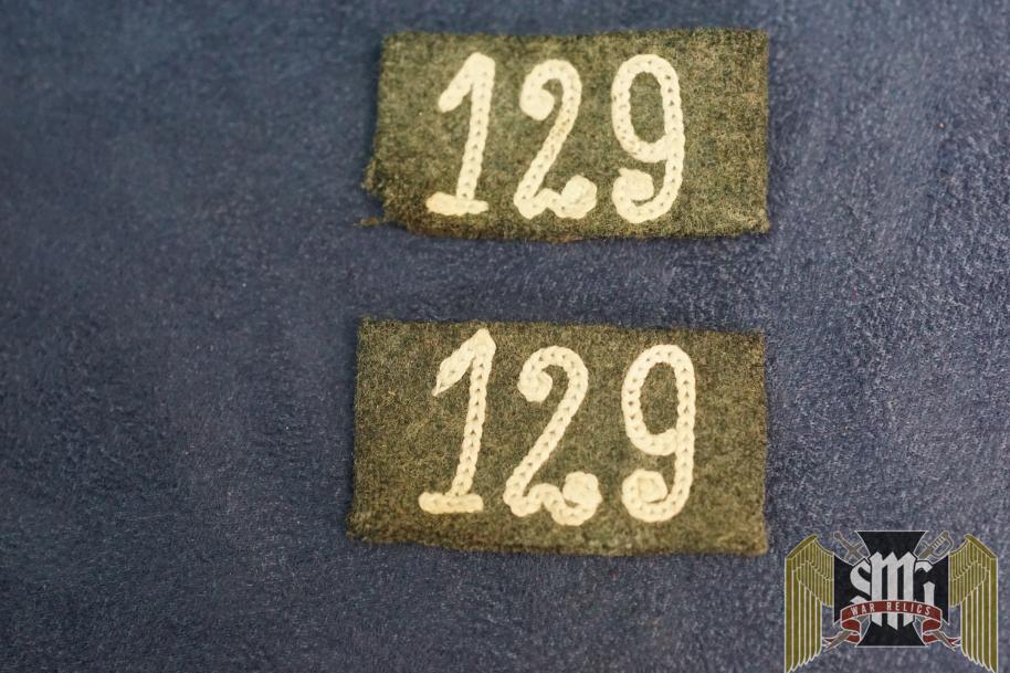 M40 Slip on slides for Wehrmacht 129 Regiment's shoulder boards
